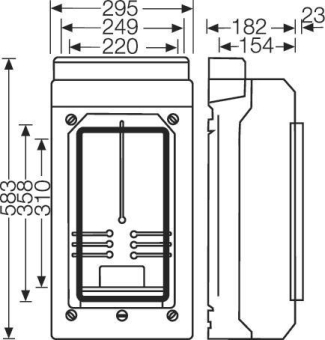 HENS Zählergehäuse 295x583x205    KV9338 
