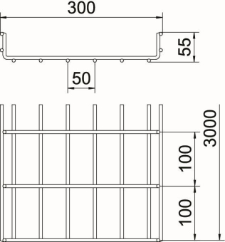 OBO SGR 55 300 FT Schwere Gitterrinne 