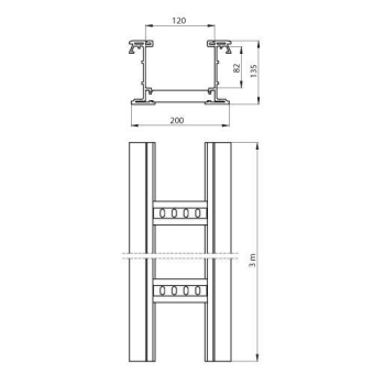  Isolierende Kabelleiter HF grau 135x200 