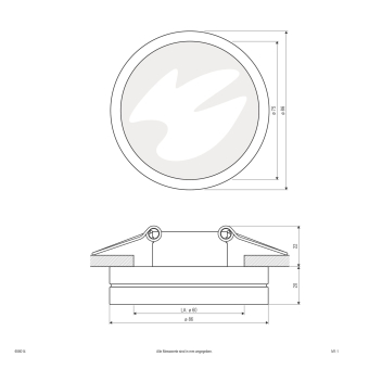 EVN Alu-EBleuchte rd starr Glas   658014 