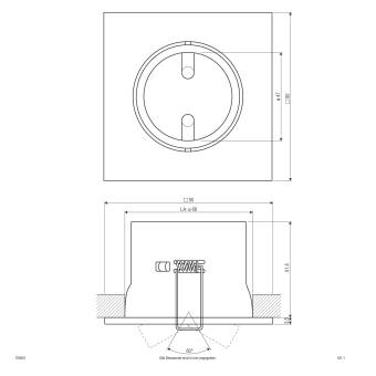 EVN Halogen-Einbauleuchte Quadrat 759401 