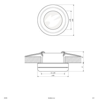 EVN Alu-Decken-Einbauleuchte      443128 