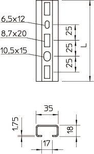 OBO CMS3518P0700FT Profilschiene gelocht 