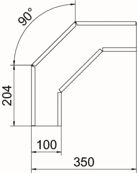 OBO RB 90 610 A2 Bogen 90° horizontal 