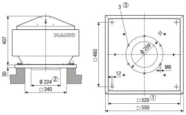 Maico Radial-Dachventilator m. MDR 22 EC 