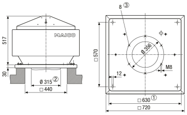 Maico Radial-Dachventilator m. MDR 31 EC 