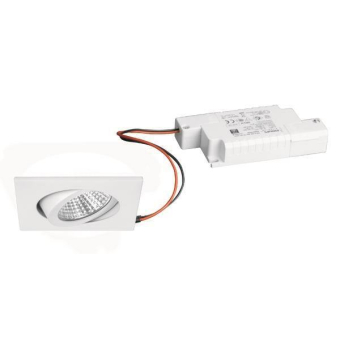 BRUM Einbaustrahler eckig 6W weiß   BB05 