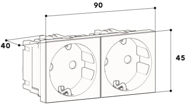 GGK Gerätemodul 45 Schuko 2fach     6948 