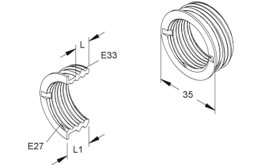 Kleinhuis Reduzierring E33 auf E27   122 