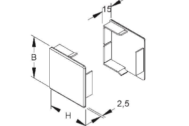 Kleinhuis Endstück HKL 60x60    ES6060.3 