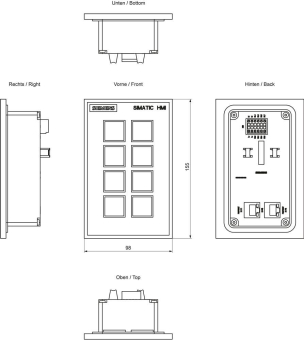 Siemens 6AV36883AY360AX0 Key Panel KP8 