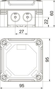 OBO X01 SW Kabelabzweigkasten 95x95x60 