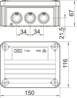 OBO T 100 Kabelabzweigkasten 