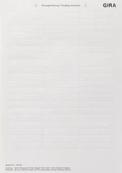 GIRA 145000 Beschriftungsbögen 60,7x11,8 
