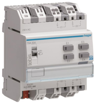 Hager Binäreingang 4fach 230VAC   TXA304 