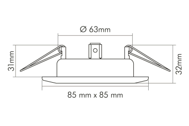 Nobile Einbauleuchte D3830 Q matt-chrom 