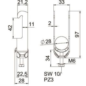OBO BS-W1-M-28 FT Bügelschelle 2056 