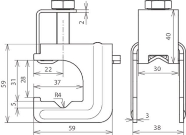 DEHN Druckbügelklemme St/blank    308031 