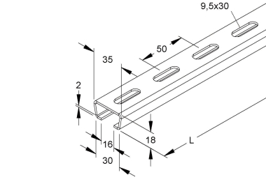 NIED Ankerschiene 35x18x2mm     2980/2FL 