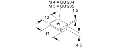 NIED Gleitmuttern GU204           GU 204 