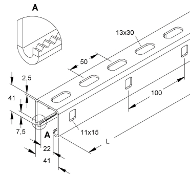 NIED Ankerschiene, C-Profil   2996Z/3 FL 