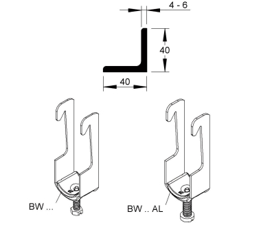 Niedax Bügelschelle Win.-Eisen  BW 54 AL 