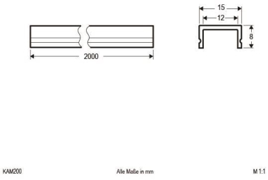 EVN Kunststoff-Abdeckprofil matt  KAM200 