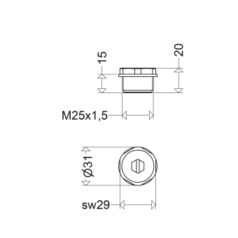 SCHUC Verschlussschraube M25x1,5    2538 