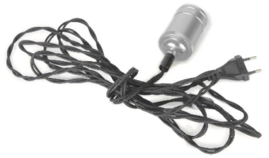 S&H Textilkabel 3,5m m.E27 Fassung 88898 