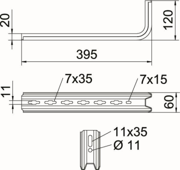 OBO TPSA 395 FS TP-Stiel/ Wand 