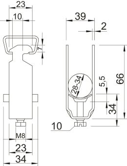OBO 2056 34 ALU Bügelschelle 28-34mm Alu 