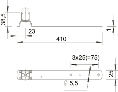 OBO 157 F-CU 410 Dachleitungshalter 8mm 