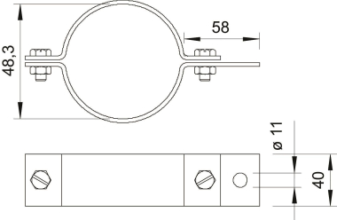 OBO 303 DIN-1 1/2 Rohrschelle 1 1/2 St 