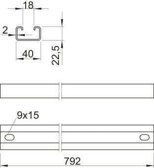 OBO MS4022P0792FT Profilschiene als 