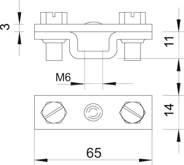 OBO 831 40 M6 Abstandschelle f.Bandstahl 