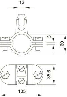 OBO 952 Z 2 Erdungsschelle f.Bandstahl 2 
