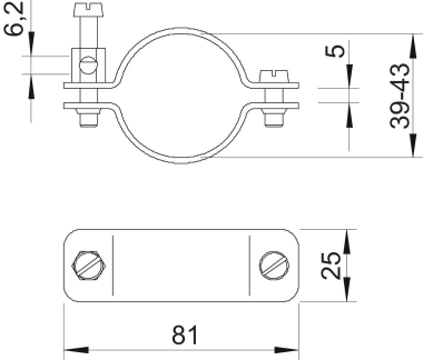 OBO 942 43 Erdungsschelle 39-43mm Cu N 