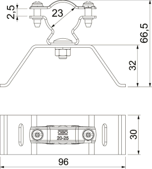 OBO isCon HS VA Leitungshalter Ø23mm V2A 