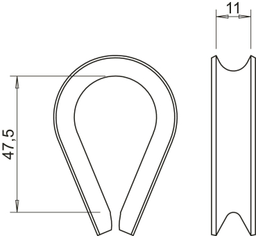 OBO 946 10 A4 Seilkausche 10mm A4 1.4401 