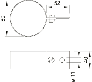 OBO 301 CU-80 Regenrohrschelle 80mm Cu 