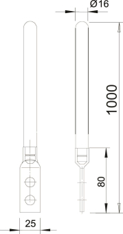 OBO 101 F1000 Fang-/Erdeinführungsstange 