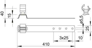 OBO 157 FK-VA 410 Dachleitungshalter 8mm 