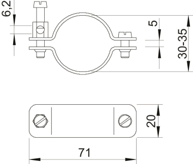 OBO 942 35 Erdungsschelle 30-35mm Cu N 