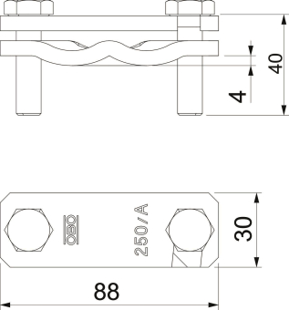 OBO 250 A-FT Diagonalklemme 88x30x45 St 