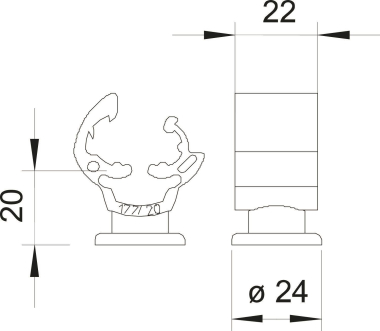 OBO 177 20 M8 Leitungshalter 20mm PA 