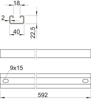 OBO MS4022P0592FT Profilschiene als 