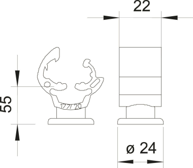 OBO 177 55 M8 Leitungshalter 55mm PA 