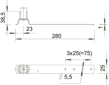 OBO 157 F-VA 280 Dachleitungshalter 8mm 