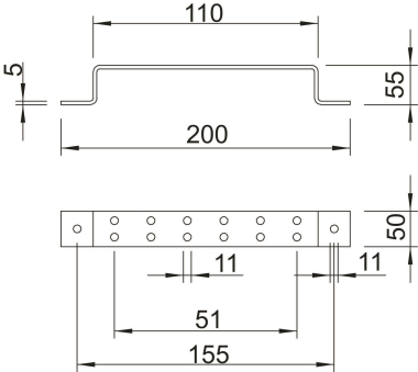 OBO 1805 2 VA Erdungsschiene f.2 