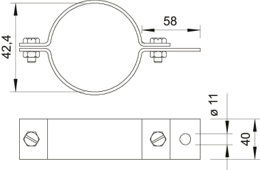 OBO 303 DIN-1 1/4 Rohrschelle 11/4 St FT 